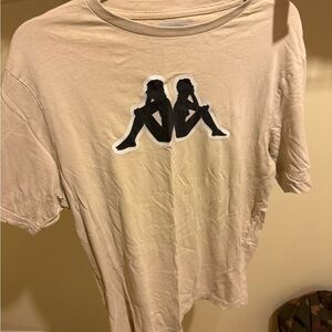 Kappa Cream T-Shirt with Black Graphic